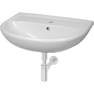 Umyvadlo Lyra Plus 50x41 cm, s otvorem, bílé, na stěnu, s přepadem, JIKA, H8143810001041