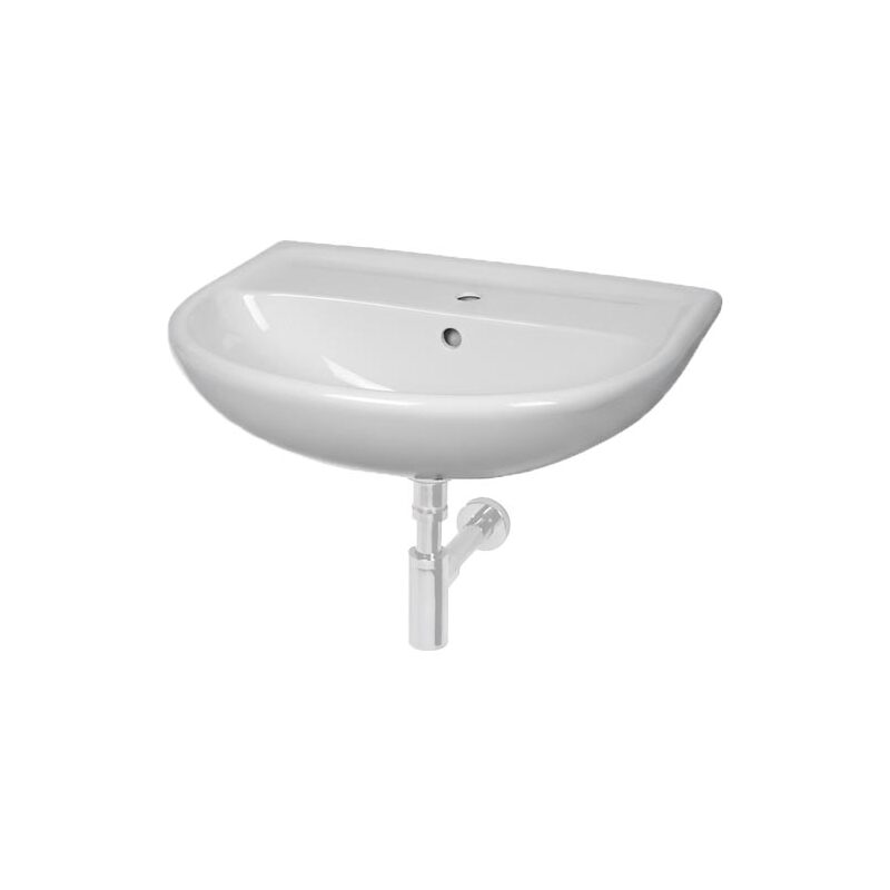 Umyvadlo Lyra Plus 55x45 cm, s otvorem, bílé, na stěnu, s přepadem, JIKA, H8143820001041