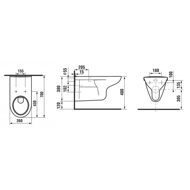 Klozet závěsný DEEP BY JIKA - pro tělesně postižené, JIKA H8206420000001