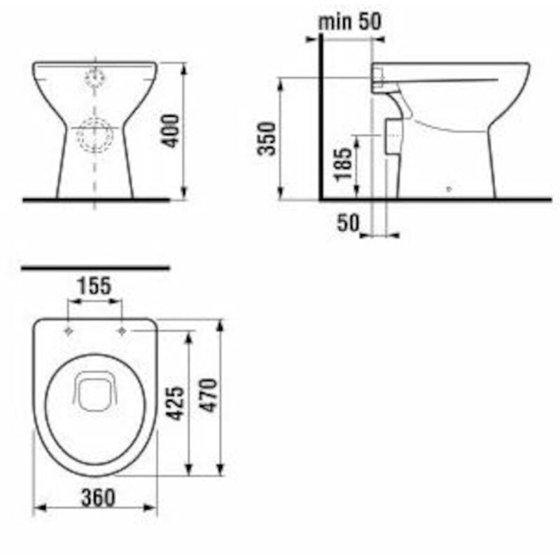 Klozet stojící LYRA PLUS - odpad svislý, JIKA H8213870000001