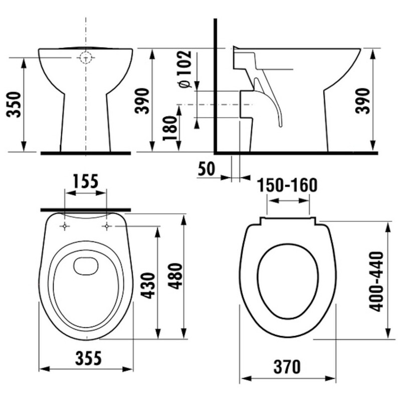 Klozet stojící ZETA - odpad vodorovný, JIKA H8223960000001