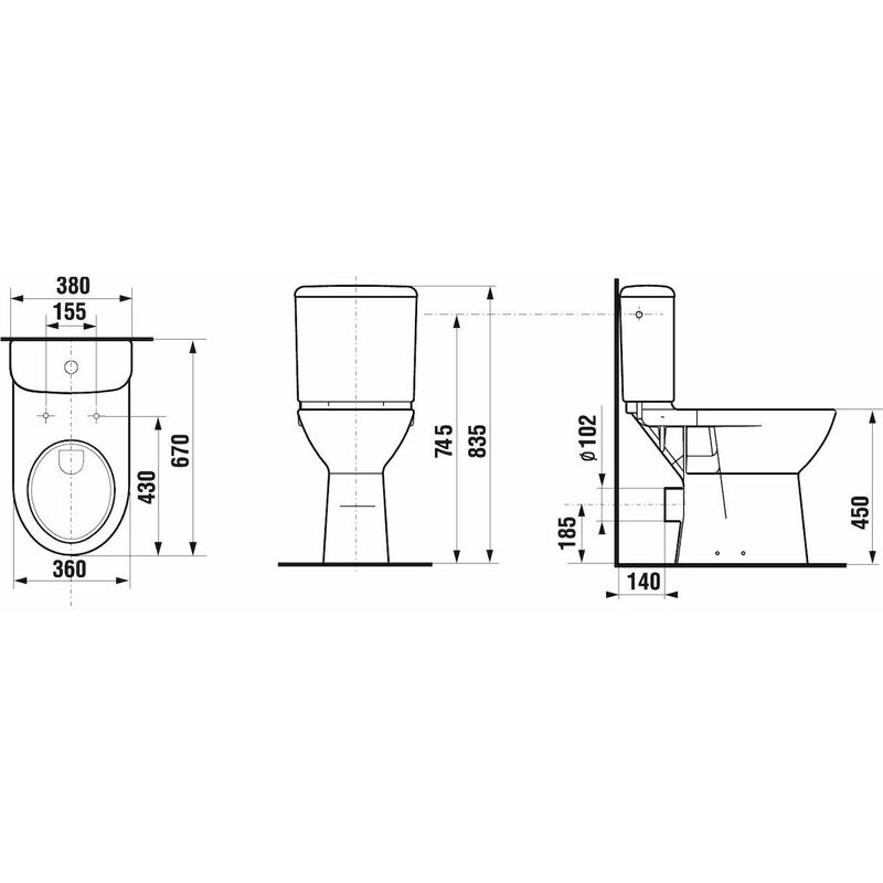 Mísa kombi DEEP BY JIKA - zvýšená (46cm), JIKA H8236180000001