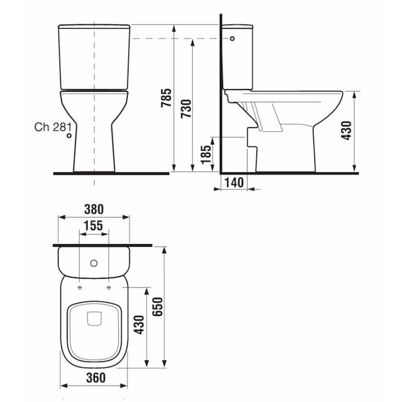 Klozet kombi DEEP - vodorovný odpad, boční napouštění, JIKA H8266160002801