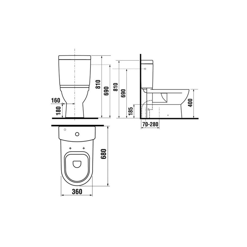 Nádržka ke klozetu MIO, boční napouštění, bílá, JIKA H8277120002411