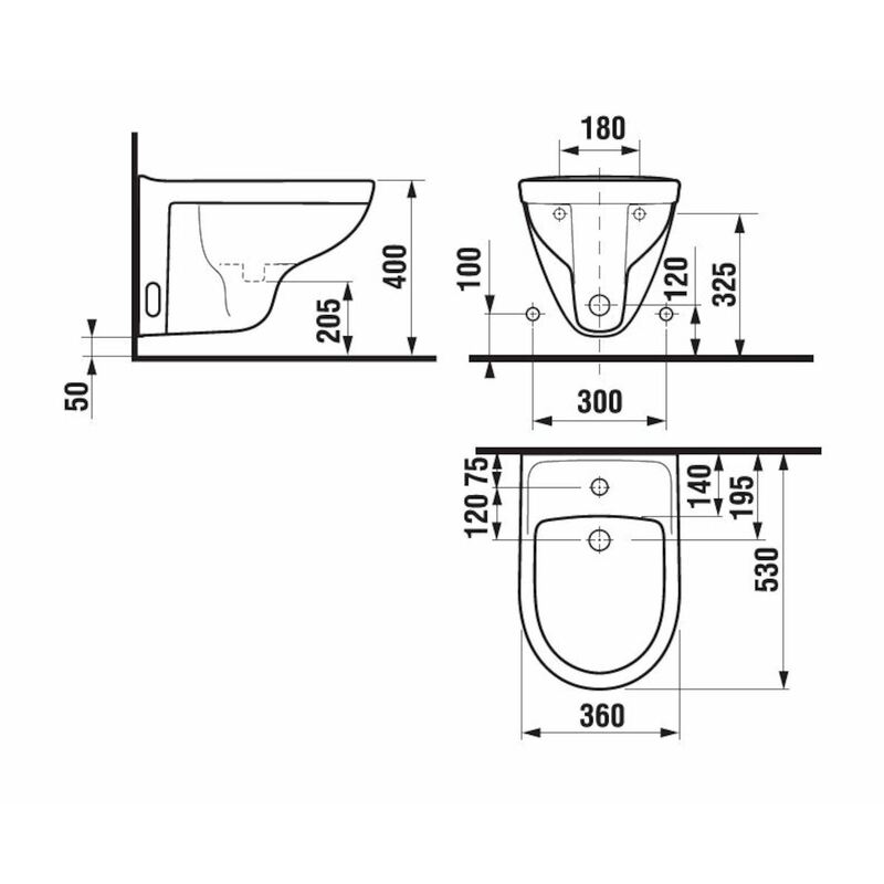 Bidet závěsný LYRA PLUS  304, JIKA H8303810003041
