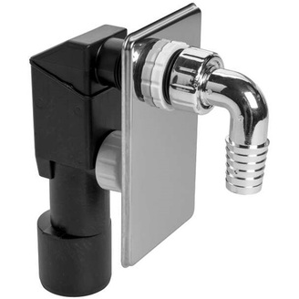 Pračkový sifon, odpad 40/50 mm, podomítkový, chrom, Plast Brno EPPC450