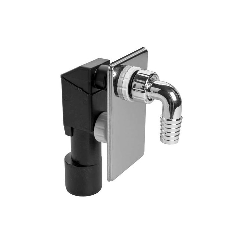 Pračkový sifon, odpad 40/50 mm, podomítkový, chrom, Plast Brno EPPC450