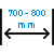 šíře 700 - 800 mm