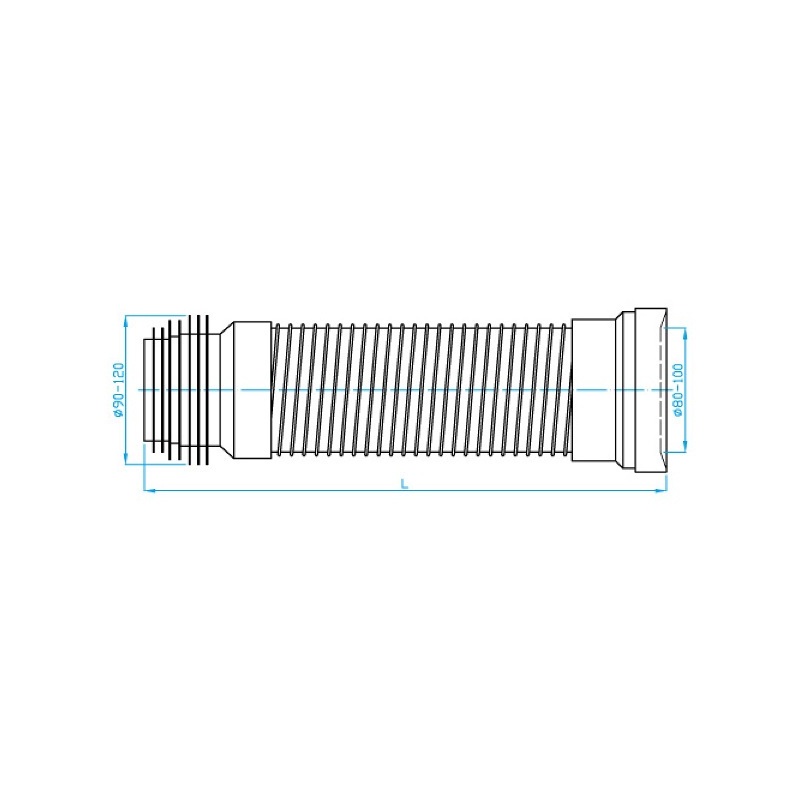 Flexi připojení k WC A970 250 - 400 mm, PlastBrno IL25000
