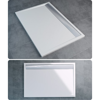 Sprchová vanička ILA-WIA 80x100cm bílá, kryt aluchrom, Sanswiss WIA801005004