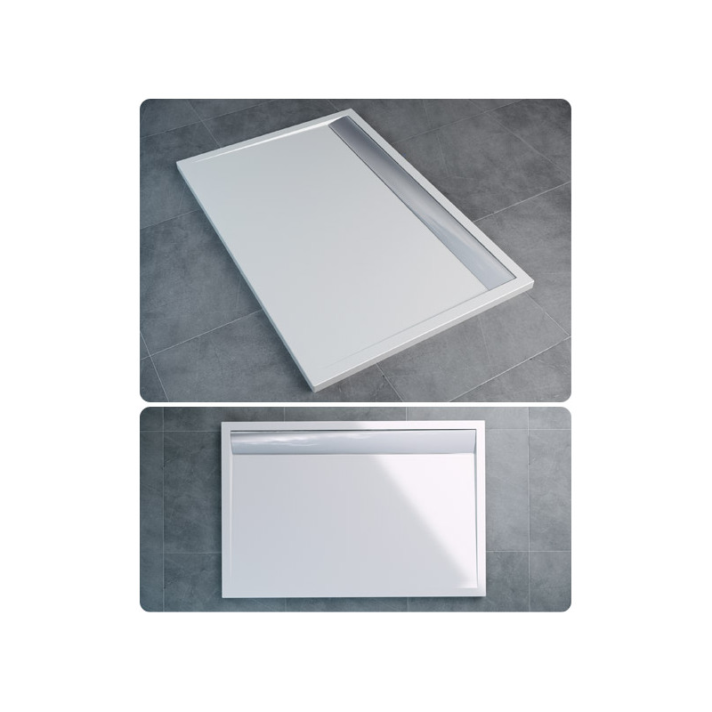 Sprchová vanička ILA-WIA 80x100cm černá, kryt černý, Sanswiss WIA8010006154