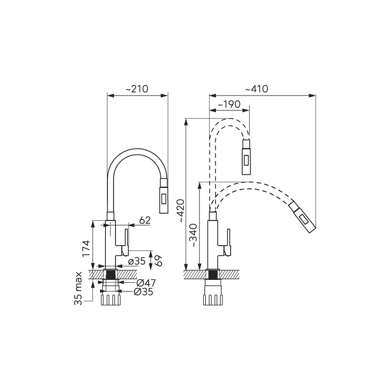 Dřezová baterie Ferro, běžová-chrom, stojánková, Novaservis 70730,0BE