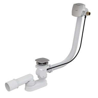 Vanový sifon A564CRM2, odpad 40/50 mm, s ovládáním, s napouštěním přepadem, Alcadrain A564CRM2