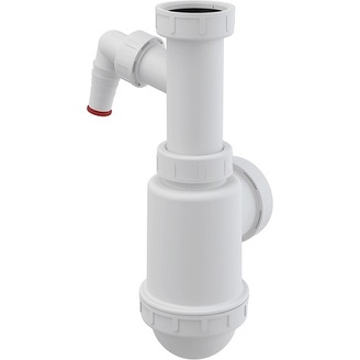 Dřezový sifon A443P bez výpusti G 6/4, odpad 40/50 mm, s přípojkou, Alcadrain A443P-DN50/40