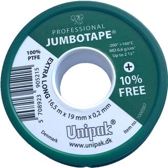 Těsnící teflonová páska JUMBOTAPE 19 x 0,2 mm, návin 16,5 m, Unipak 1000507
