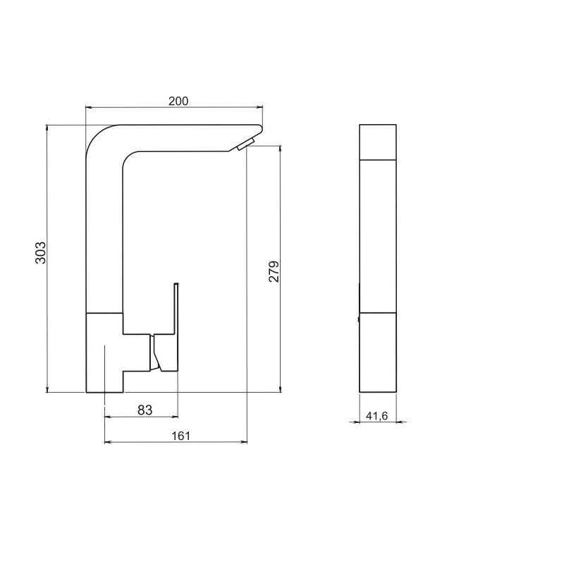 Dřezová baterie Nobless Edge, chrom, stojánková, Novaservis 36714,0