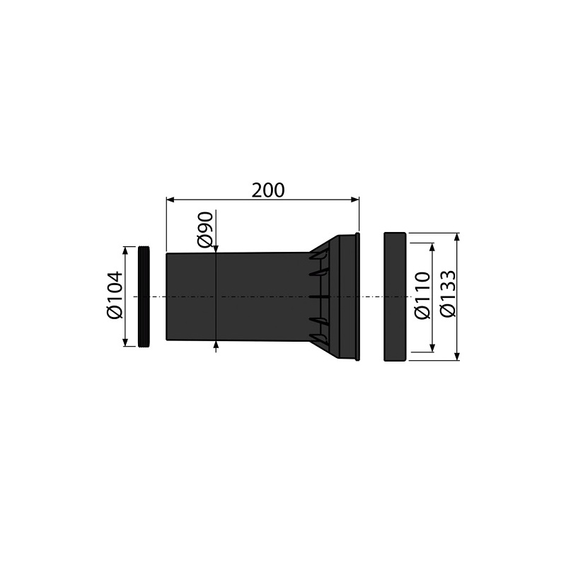 Trubka odpadní s těsněním, Alcadrain M902