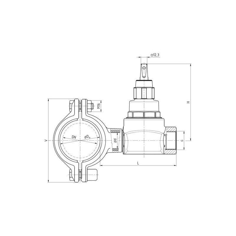 Navrtávací pas HOD-K504, litinové šoupátko G 2, DN 125, VAG 3-84-00039-562