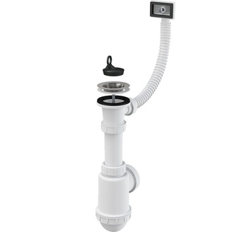 Dřezový sifon A444 s výpustí 70 mm, odpad 40/50 mm, s přepadem, Alcadrain A444-DN50/40