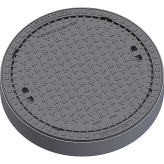 Šachtový poklop KASI BEGU B125 bez odvětrání, litino-betonový rám, DN 600, KBB03