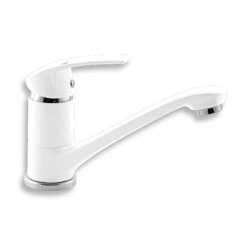 Dřezová baterie Metalia 57, bílá/chrom, stojánková, Novaservis 57096,1