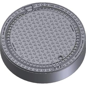 Šachtový poklop KASI Europa 8 D400 bez odvětrání, litino-betonový rám, DN 600, KDB81B