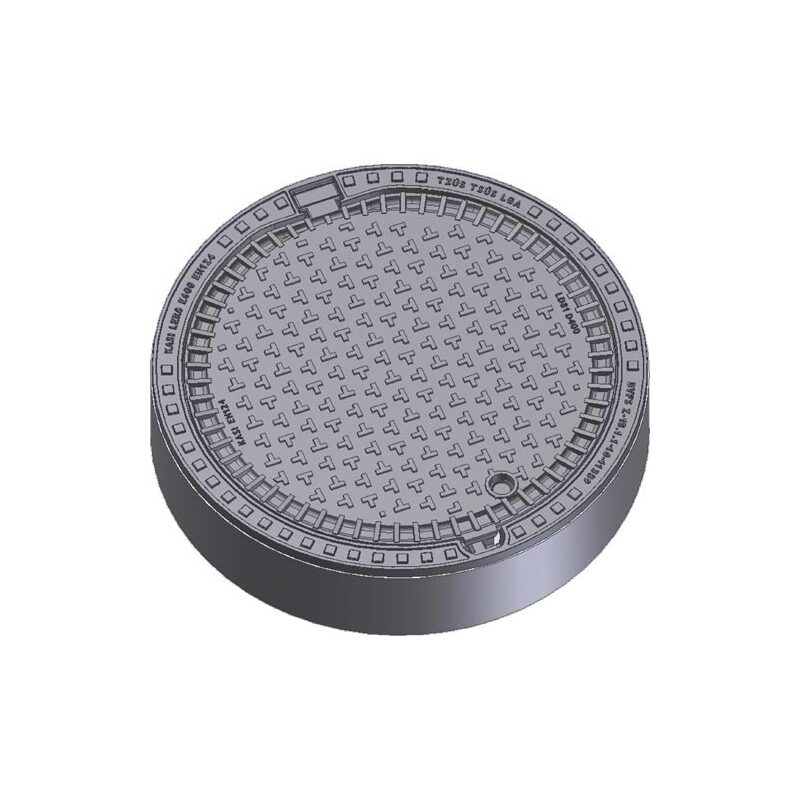 Šachtový poklop KASI Europa 8 D400 bez odvětrání, litino-betonový rám, DN 600, KDB81B