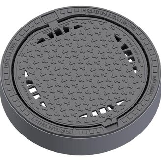 Šachtový poklop KASI Europa 9 D400 s odvětráním, litino-betonový rám, DN 600, KDB92