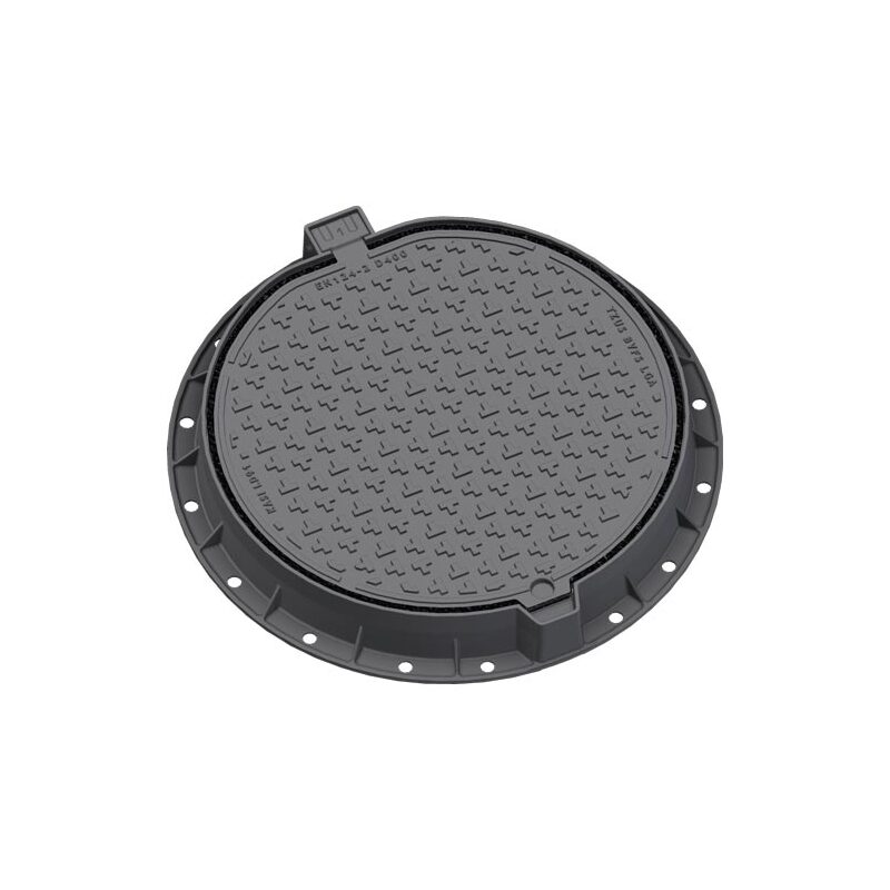 Šachtový poklop KASI Europa 9 D400 bez odvětrání, litinový rám, DN 600, KDL91