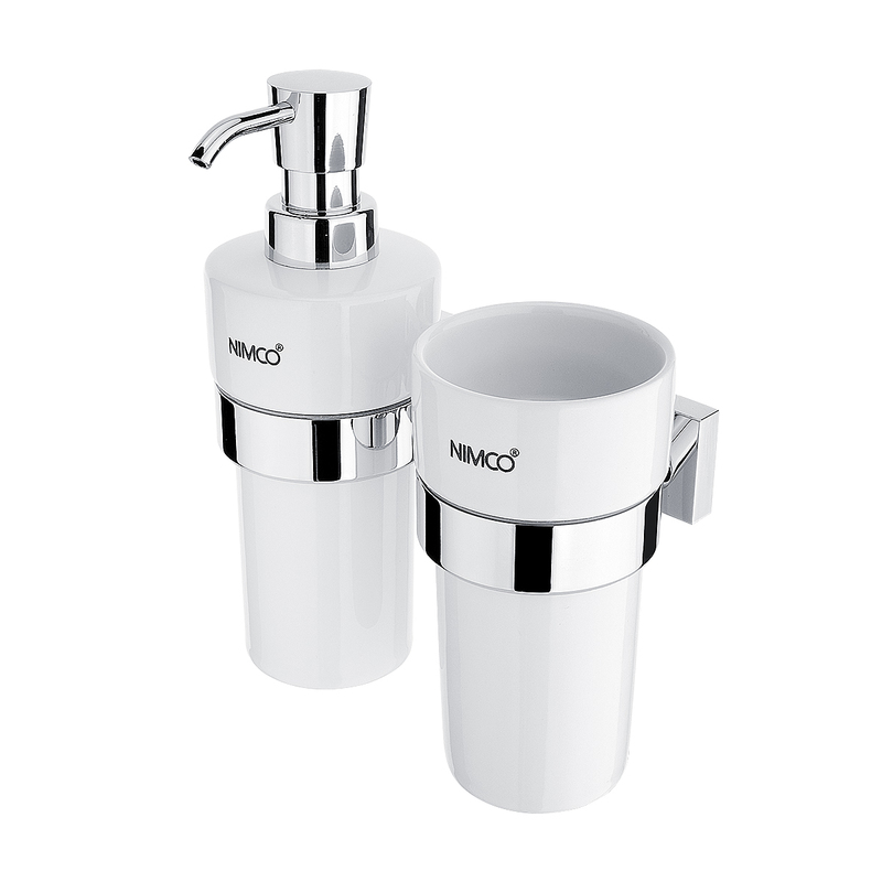 Dávkovač mýdla s pohárkem Keira, plast/chrom, Nimco, KE 2205831KN-26