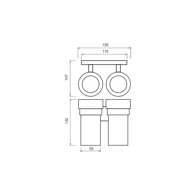 Držák sklenek dvojitý KEIRA, Nimco KE 22058DW-26
