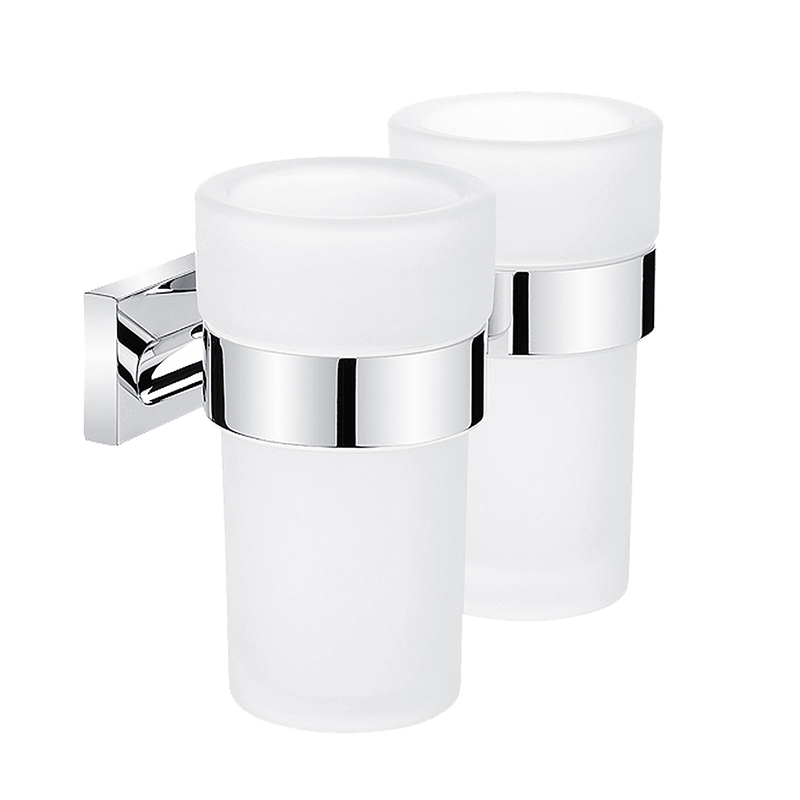 Držák skleniček dvojitý Keira, sklo/chrom, Nimco, KE 22058DW-26