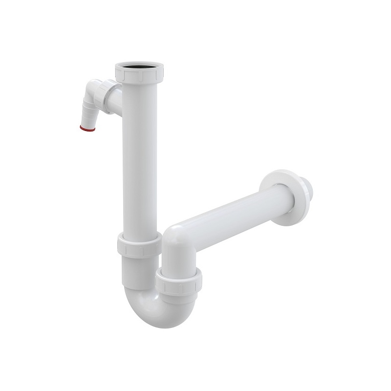 Dřezový sifon A81 bez výpusti G 6/4, odpad 40 mm, s přípojkou, Alcadrain A81-DN40