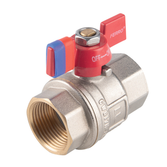 Kulový kohout FF 1, přímý, motýl, voda, Novaservis KFPM3