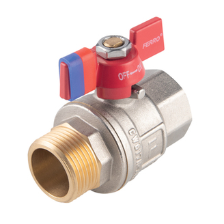 Kulový kohout MF 1, přímý, motýl, voda, Novaservis KFPM31