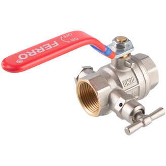 Kulový kohout FF 3/4, s odvodněním, páka, voda, Novaservis KFPOM2