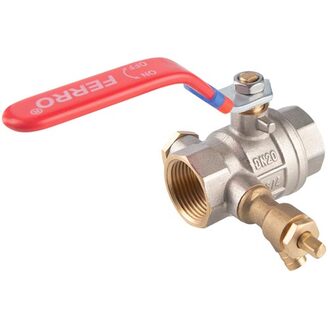 Kulový kohout FF 1, s odvodněním, páka, Novaservis KFPW3