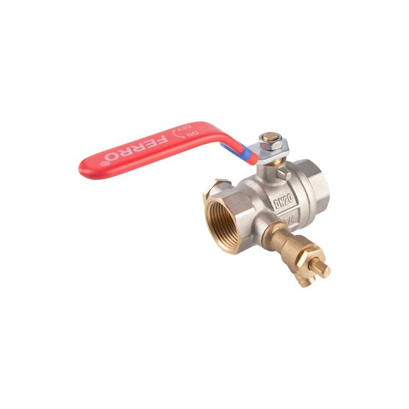 Kulový kohout FF 3/4, s odvodněním, páka, Novaservis KFPW2