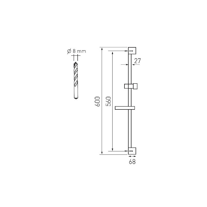 Sprchová sada KIT, 60 cm, sprcha 5S, chrom, Novaservis, KIT866,0