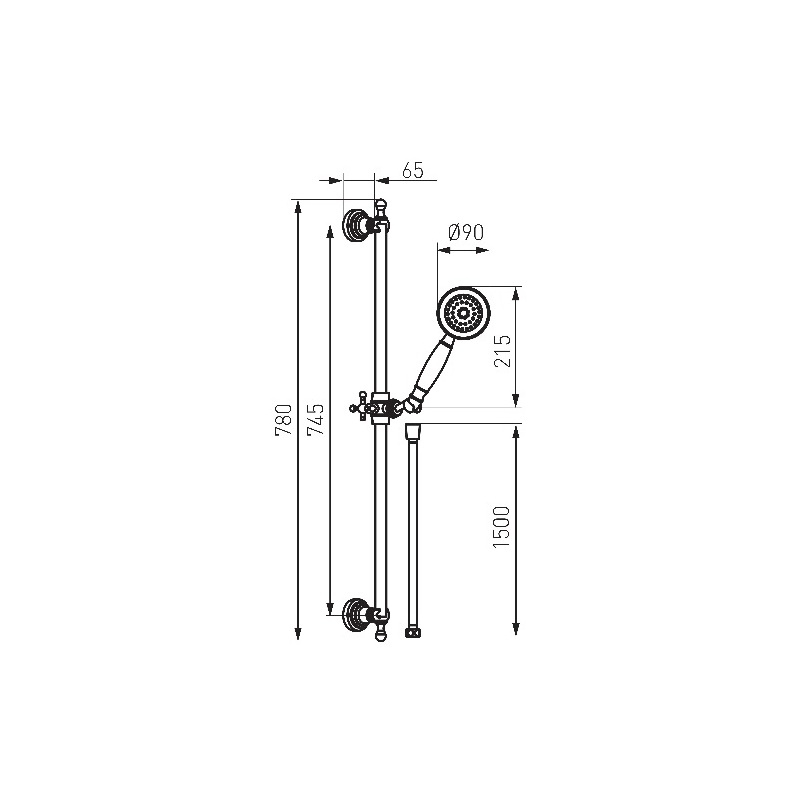 Sprchová sada Retro, sprcha 1S, Novaservis N160 (KITRETRO,0)