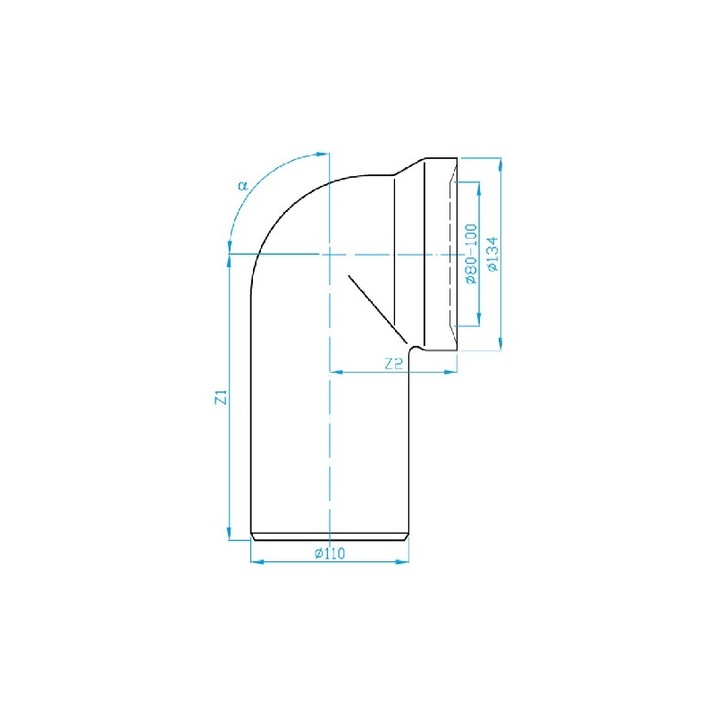 Koleno 90°, DN 100, PlastBrno KK90000