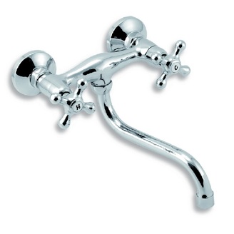 Umyvadlová/Dřezová baterie Titania Retro II 150 mm, chrom, nástěnná, Novaservis 99170/T,0