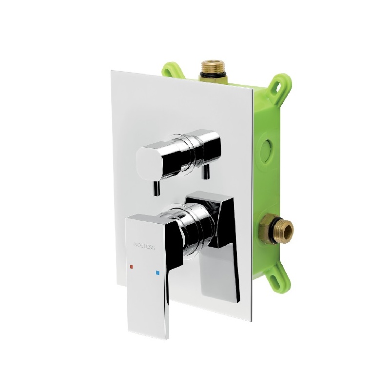 Sprchová/vanová baterie Nobless Edge, chrom, podomítková, bez příslušenství, Novaservis BOX36051R,0