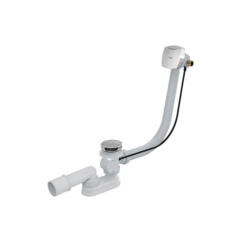 Vanový sifon A564KM1, odpad 40/50 mm, s ovládáním, s napouštěním přepadem, Alcadrain A564KM1-80