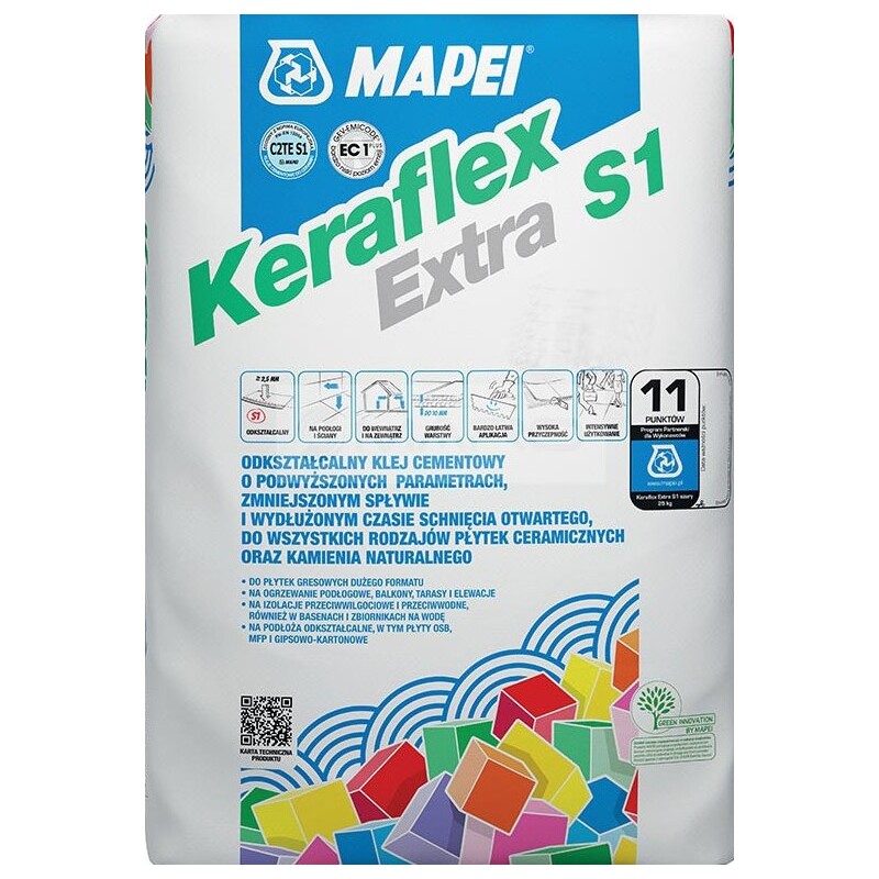 Lepidlo cementové Mapei, KERAFLEX Extra S1 šedý 25kg