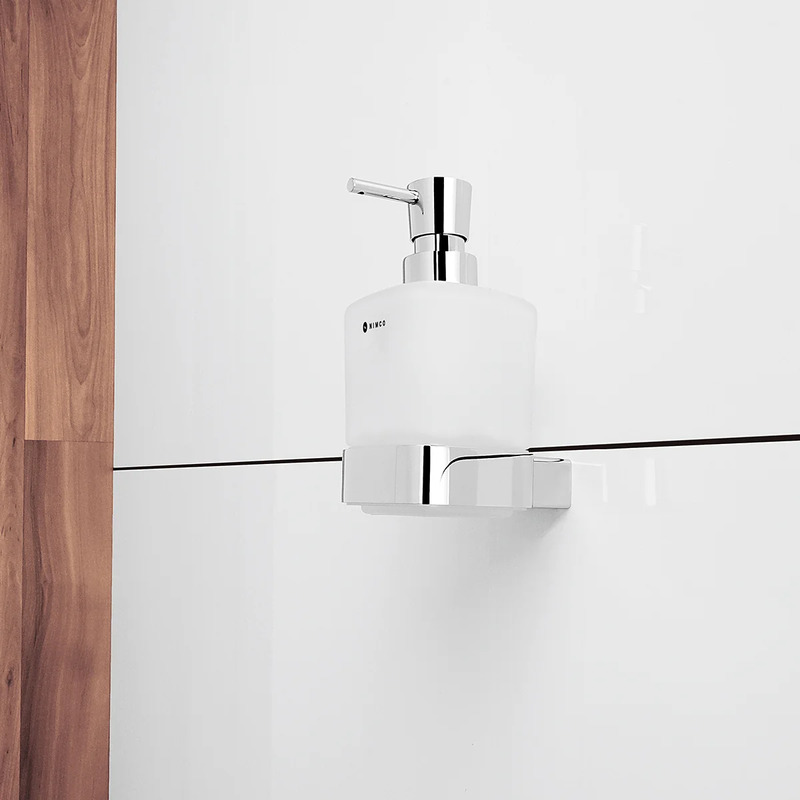 Dávkovač tekutého mýdla, pumpička mosaz KIBO chrom, sklo, Nimco Ki 14031C-T-26