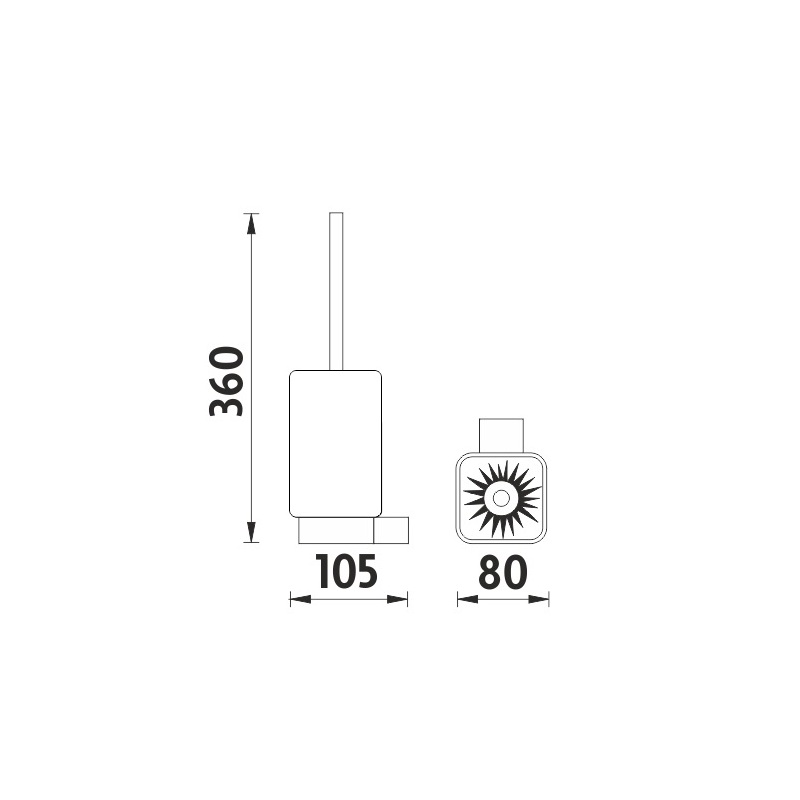 WC kartáč Kibo, nástěnný, chrom, Nimco, Ki 14094CN-26