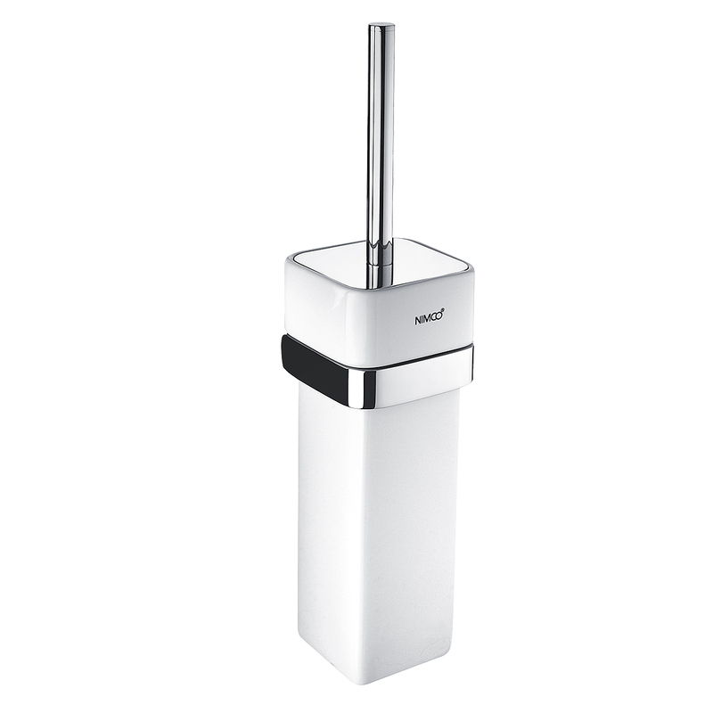 WC kartáč Kibo, nástěnný, chrom, černý kartáč, Nimco, Ki 14094K-26