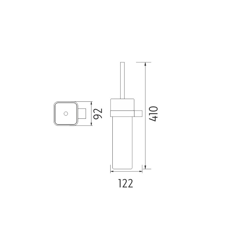 WC kartáč Kibo, nástěnný, černý mat, Nimco, Ki-14094K-90