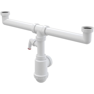 Dřezový sifon A448P bez výpusti G 6/4, odpad 40/50 mm, s přípojkou, Alcadrain A448P-DN50/40